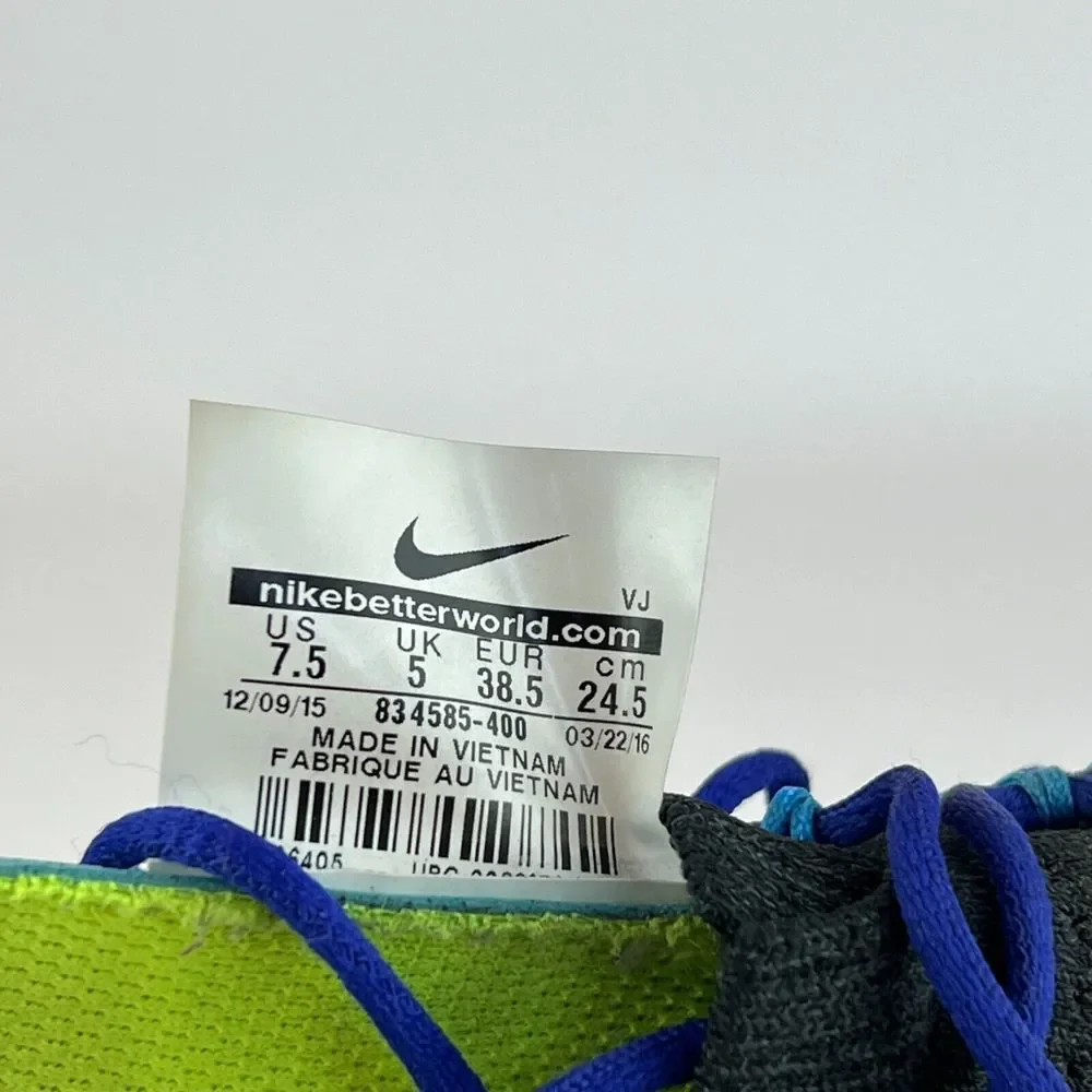 Womens Nike Free RN Motion Flyknit Blue Mid Athletic‎ Shoes Sneakers Size 7.5 M